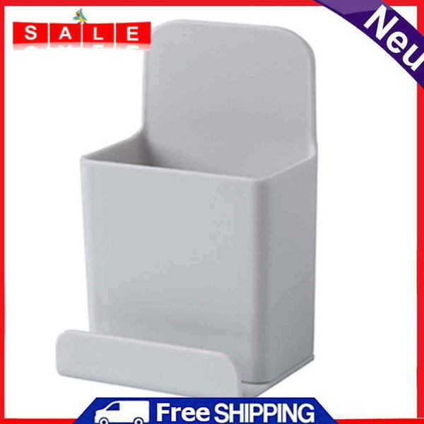 Remote Control Storage Case Wall Mounted Phone Rack Plug Holder Home Organizer