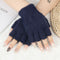 Warm Fingerless Mittens Half Finger Gloves Imitation Mink Hair Plush Knitted