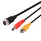 Aviation Head to RCA Male DC Male Extension Cable Adapter for Camera (A) Newly