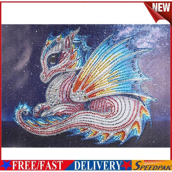 5D DIY Special Shaped Diamond Painting Dragon Cross Stitch Embroidery Kits #F