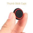4pcs Silicone Joystick Analog Thumbstick Grip Cover for PS4 (Black+Red) Newly