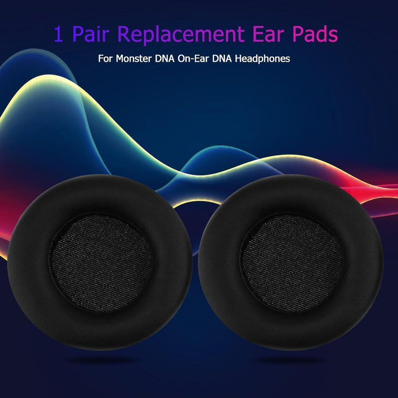 1 Pair Replacement Ear Pads Cushions Case for Monster DNA Headphone (Black)