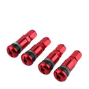 4pcs Car Tubeless Tyre Valve Stems Aluminum Tire Air Valve Stems (Red) Newly