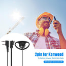 2 Pin D-Shape Earpiece w/ PTT Mic for Baofeng Kenwood Walkie-talkie (PVC) Newly