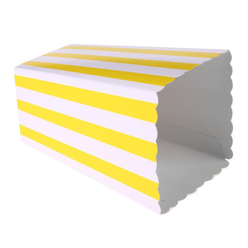 12pcs Favor Candy Treat Popcorn Boxes for Wedding Party Supply(Yellow)