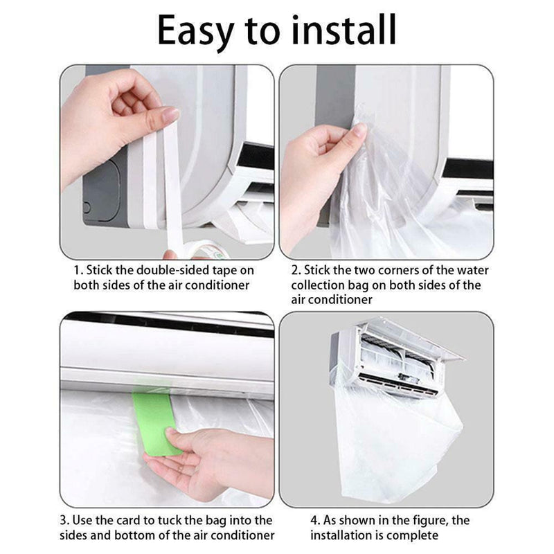 Air Conditioner Cleaning Cover Protector Bags Dust Waterproof Washing Clean F2E2