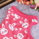 Summer Puppy Small Dog Vest Clothes Pet Shirt (Rabbit Rose Red)(L)