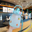 Water Bottle - Cute Belly Bottles Water Jug with Time Marker 1.3L (Green) Newly