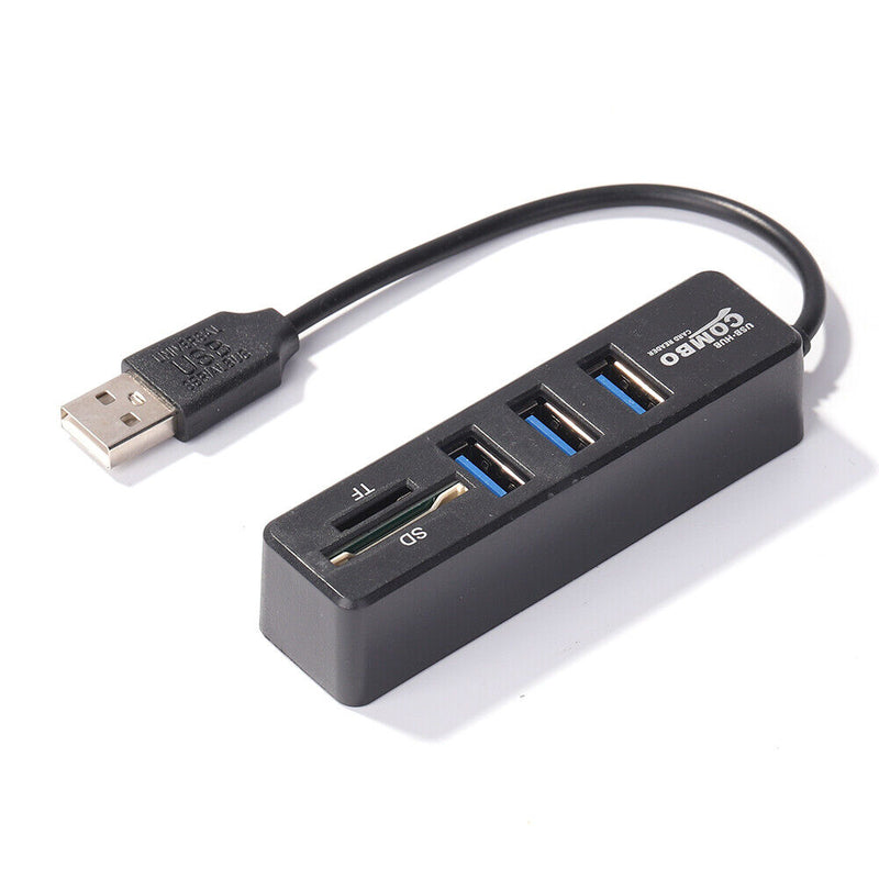 USB 2.0 HUB Adapter Multiple USB Splitter Power Hub Card Reader (5 Ports)