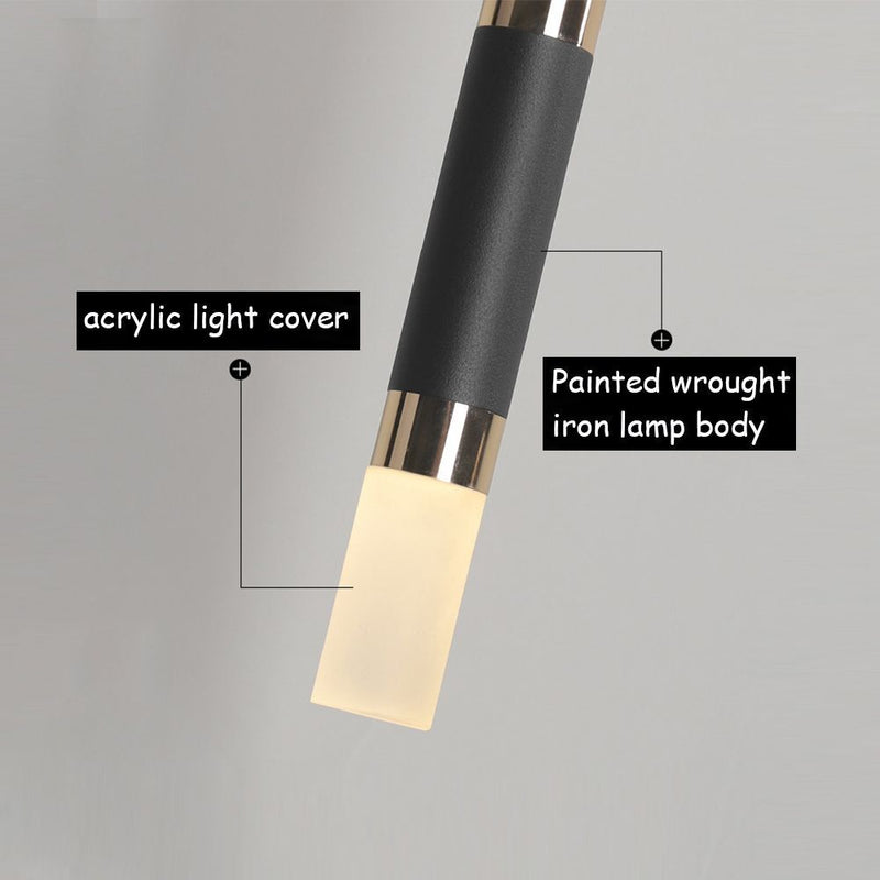 Dining Room Bedside Lamp Modern Style Straight Ceiling Light LED Pendant Lamp