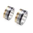 Titanium Steel Date Time Calendar 3 Part Roman Numerals Rings Rotatable Punk