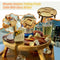 Wooden Outdoor Folding Picnic-Table With Glass Holder Glass Wine 2 1 R9I3 M5D1