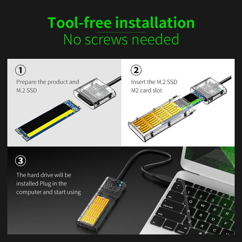 M2 SSD Case M.2 to USB 3.0 Gen 1 5Gbps Hard Disk Enclosure SATA NGFF SSD Adapter