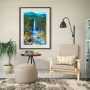 DIY Full Round Diamond Painting Waterfall Wall Picture Rhinestone Mosaic Ki