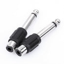 4pcs RCA/AV Female to 6.35mm 1/4 Inch Male Mono Audio Adapters Connectors