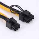 6 Pin Male to 8 Pin Male PCIe Power Adapter Cable PCI-E 6 Pin to 6+2 Pin 25 inch
