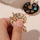 Accessories Fashion Coat Pin Rhinestone Enamel Creative Drawing Plate Brooch