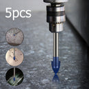 5pcs Drilling Tools Glass Tipped Ceramic Tile Cutter Triangle Drill Bits Newly