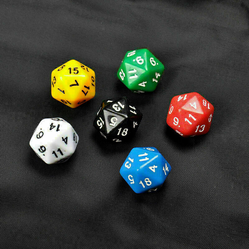 D20 Gaming Dice Twenty Sided Die RPG D&D Six Opaque Random Color