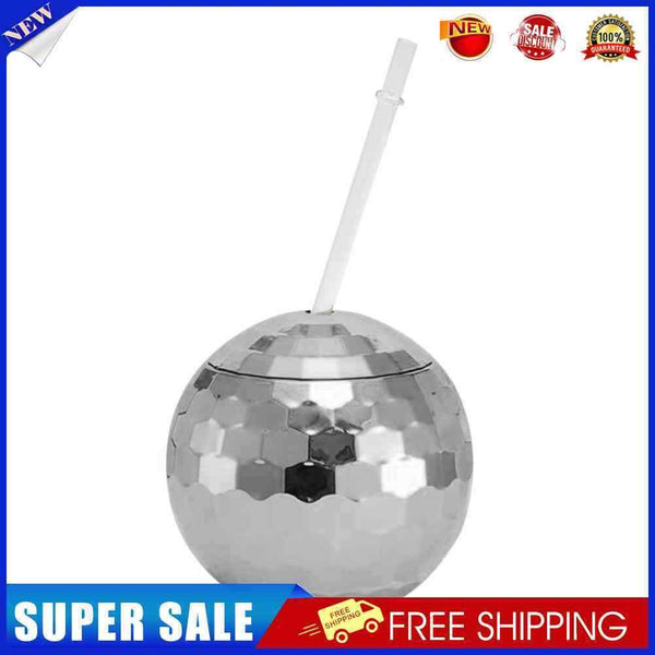 600ml Disco Ball Cup Cocktail Nightclub Party Straw Wine Glass Mug*4
