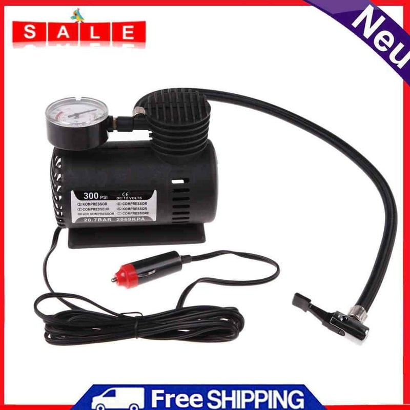 Car Car Inflatable Pump 12V 300 PSI Portable Mini Electric Car Air Compressed