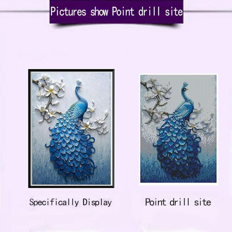 5D DIY Full Drill Diamond Painting Blue Peafowl Cross Stitch Embroidery Home Whale