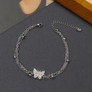 Adjustable Chain Beaded Heart Summer Jewelry Foot Anklet Beach Double Layer
