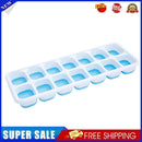 14 Grid Ice Cube Tray Mold DIY Popsicle Ice Cube Freezer with Cover (Blue)