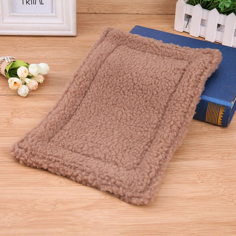 Plush Pet Hamster Cushion Mat Squirrel Blanket Guinea Pig Bed(Light Brown)