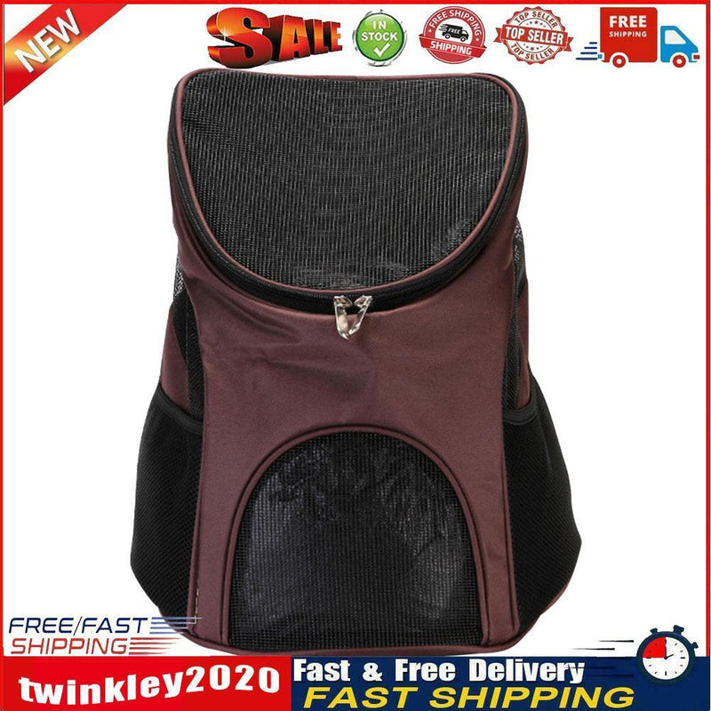 Pet Cat Carrier Backpack Breathable Travel Outdoor Shoulder Carry (Coffee) Newly