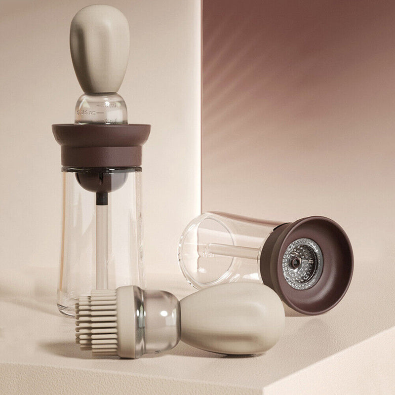 Silicone Oil Bottle BBQ Grill Brush Liquid Oil Pastry Baking Tools (Coffee)