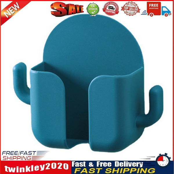 Wall Mounted Organizer Storage Box Hooks Phone Remote Control (Dark Blue) Newly