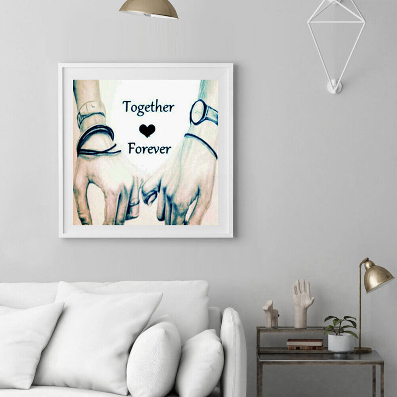 5D DIY Diamond Painting Lovers Hold Hands Full Round Drill Embroidery Art