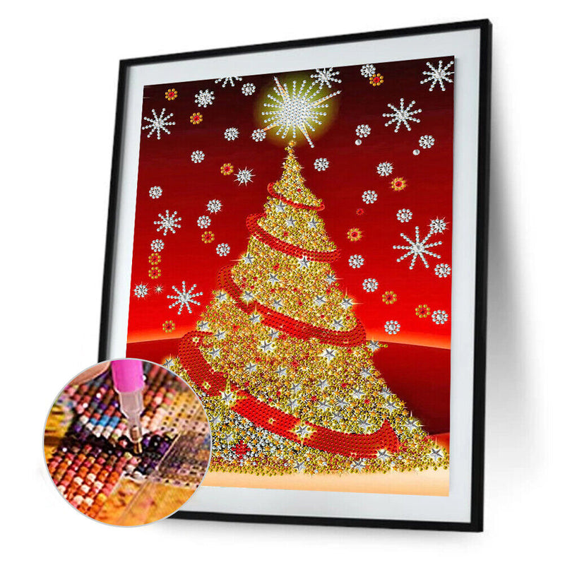 #A Christmas Tree Diamond Painting Special-shaped Partial Drill 5D DIY Wall Deco