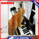 Cat Playing Piano Shower Curtain Anti Splash Bathroom Curtain Hanging Covers