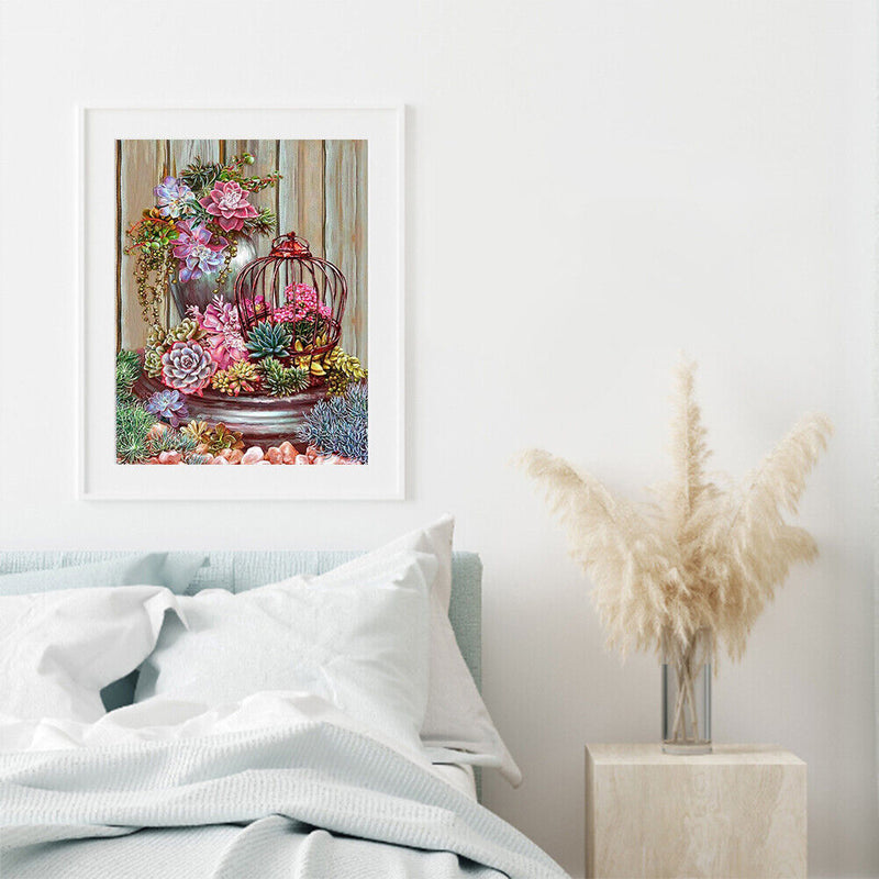 Diamond Painting Succulent Plant Full Round Drill Picture of Rhinestone Drawing