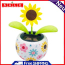 Solar Flower Car Indoor Dancing Swing Flip Flap Pot Sunflower Car Ornaments