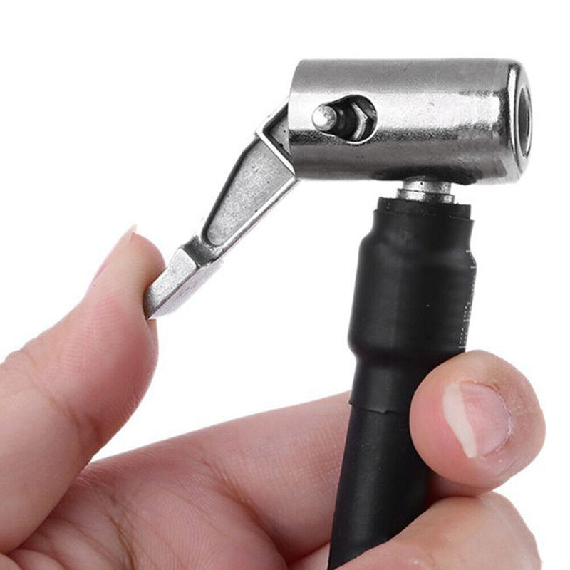 Lock-on Tire Chuck with Hose Car Motorcycle Bike Tire Inflator Pump Hose Adap