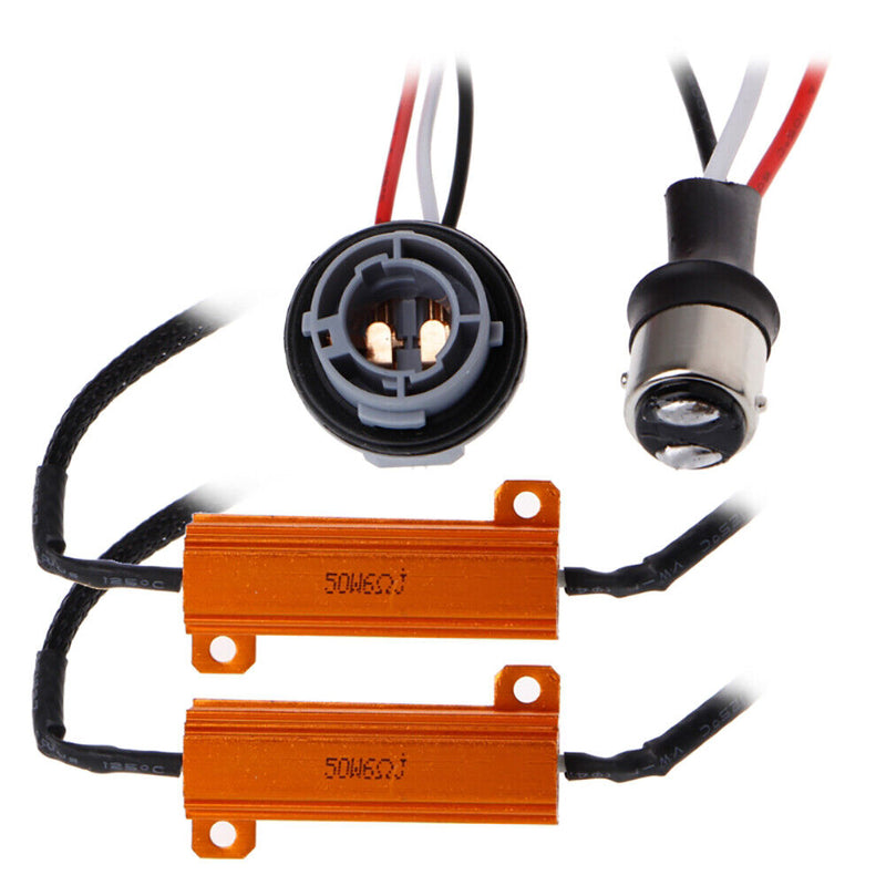 2pcs 50W LED Automobile Brake Turn Signal Light Load Resistor Fix Error Flash