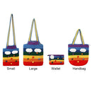 Gift Large Capacity Rainbow Knitted Tote Shoulder Bags Handbag Messenger Bag