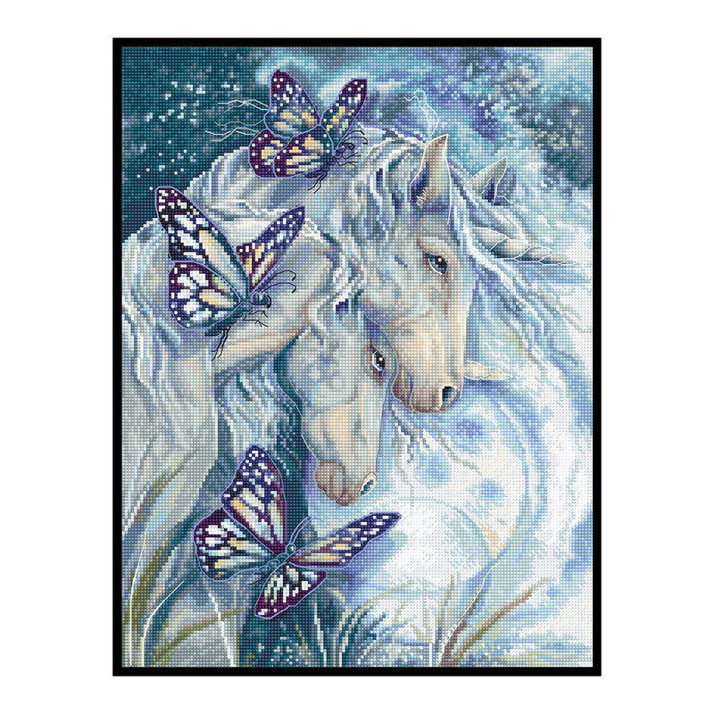Full Embroidery Printed Horn Horse DIY Cross Stitch Kits 11CT Needlework Sets