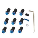 10pcs 5mm/0.20in Motorcycle Windscreen Windshield Bolt Screw Kit (Blue) Newly
