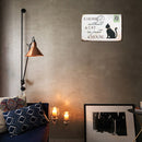 Home Weatherproof Retro Chic Cat Sign Iron Painting Wall Drawing Art Templates