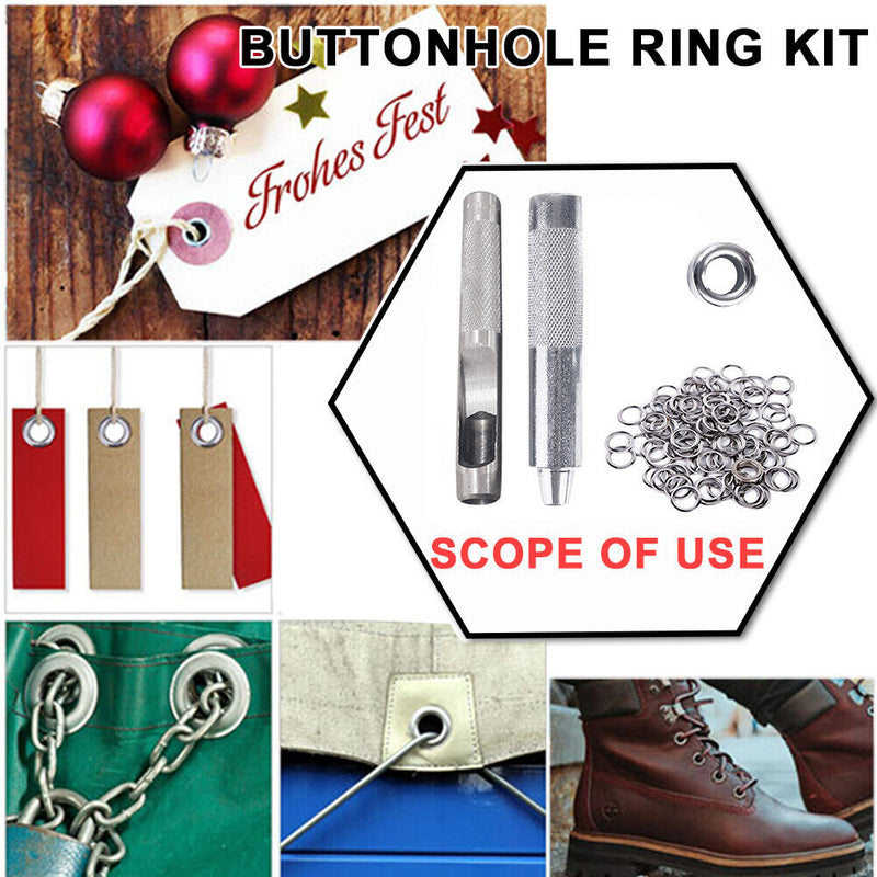 120pcs 10mm Eyelet and Punch Die Tool Set Metal Button Grommet DIY Crafts
