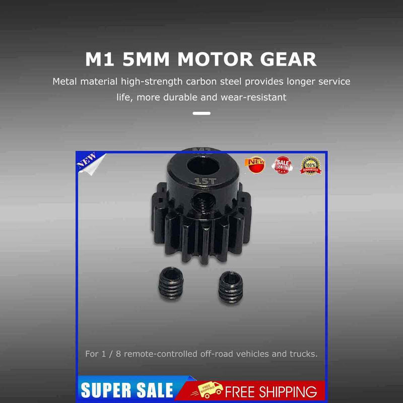 #A M1 5mm Pinion Gears Replacement Parts Motor Pinion Gear for 1/8 Rc Buggy Truc