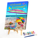 Welcome Summer Oil Paint By Numbers Kits DIY Handpainted on Canvas Wall Art Gift
