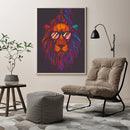 Painting By Numbers Kit DIY Glasses Lion Hand Painted Canvas Oil Art Picture