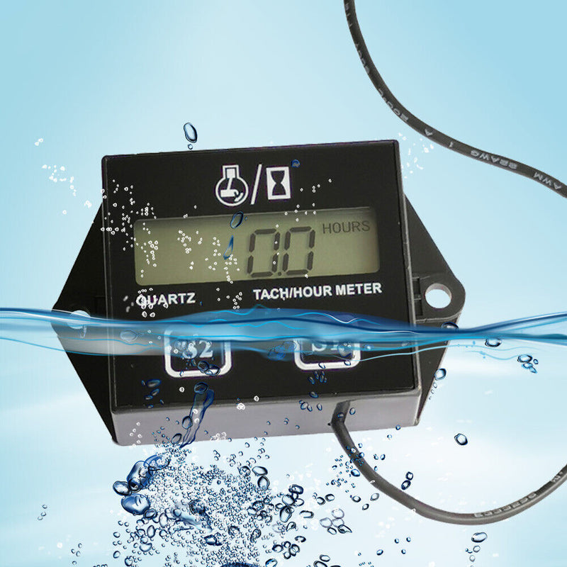 Digital Motorcycle Tach Hour Meter Motorbike ATV Boat Engine Gauge Tachomet