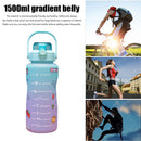 1500ml Colorful Water Kettle w/ Marker Large Sports Drink Frosted Cup (D) Newly