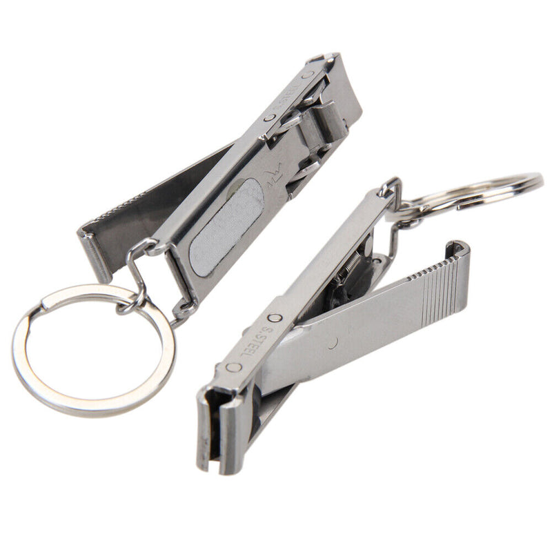 EDC Ultra-thin Foldable Hand Toe Nail Clippers Cutter Stainless Keychain